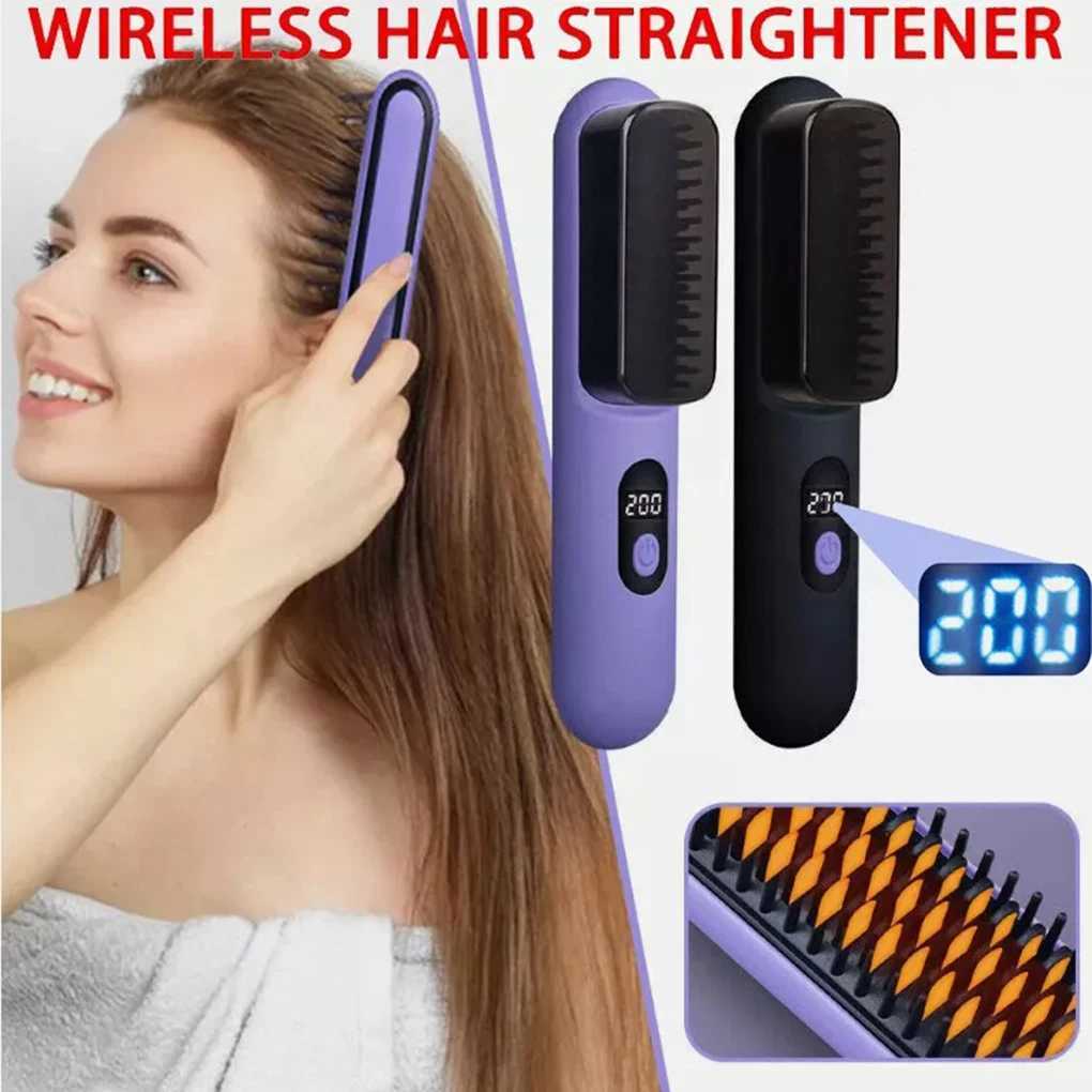 Hair iron 2-3 times one charge reduce damage cordless straightener electric hair brush CL240923