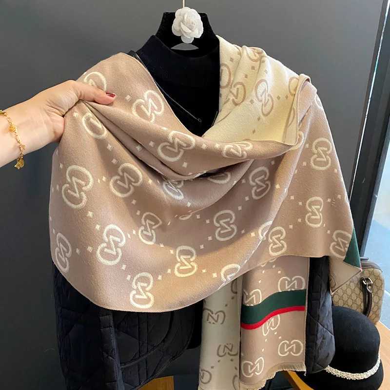 Scarves Fashion Double Sides Letters Good Acrylic Cashmere Scarf Shl Winter Neckerchief Women Summer Travel Ce Wrs Long J240923