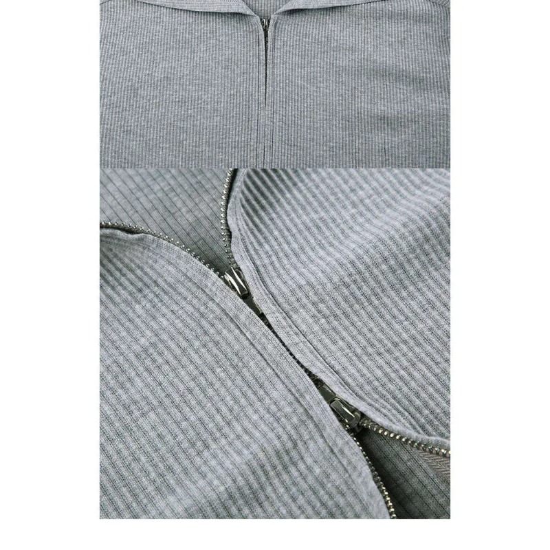 121 Yoga Top Sweatshorts Hoodie Three Pcs Set Women Sport Suit Knitted Zipper Hooded Cardigan Sweatshirt V-neck Triangular Cup Chest High