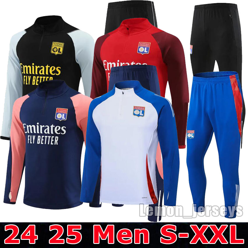 2024 2025 Lyon footbal Training clothesl soccer jersey kit 24 25 AOUAR BARCOLA DEMBELE Olympique Lyonnais tracksuits chandal futbol survetement Training top