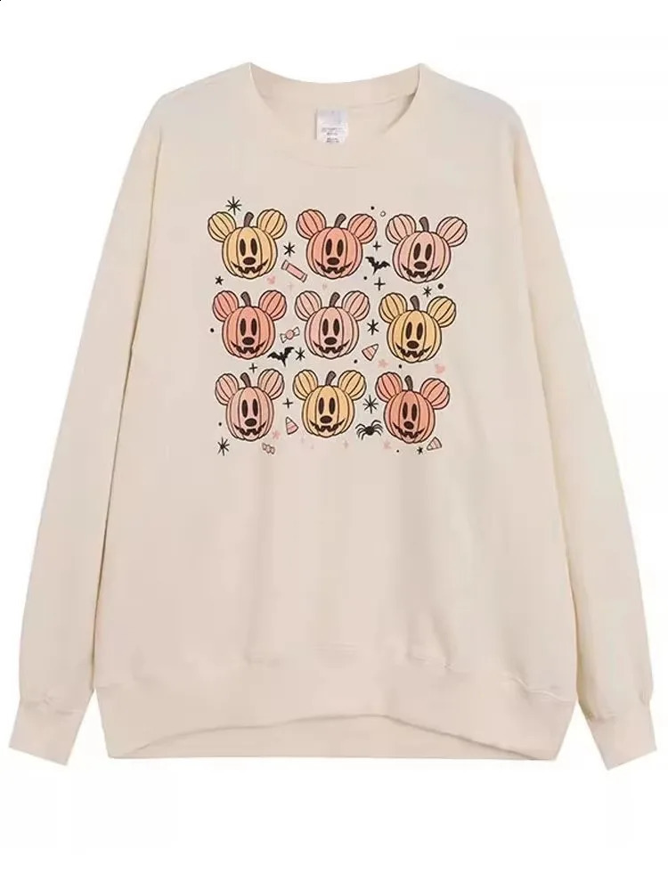 Walt World Castle Letter Halloween Party Villain Christmas Nightmare Sweatshirt Womens Cotton Wool Pullover 240920