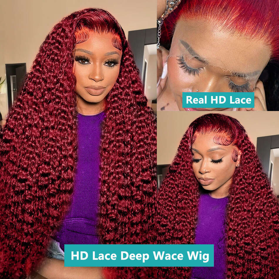 99J Bury 13x6 Deep Front Wig Water Wave Human Hair 13x4 HD Lace Frontal Curly Wigs For Woman