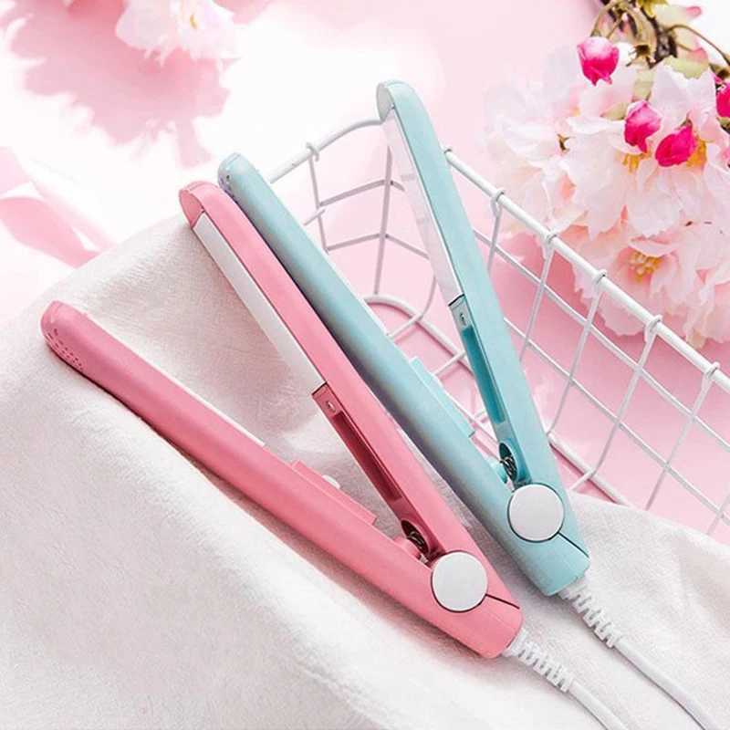 Mini Iron Curling 110V-220V Enamel Straightener Repair Beauty Health Thermostatic Water Lock Ceramic Glass Coating Travel CL240923