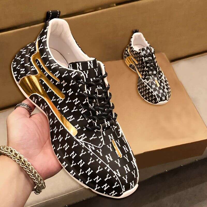 Brand Sneakers Fashion Print Casual Breathable Lace Up Running High Quality Men Sport Shoes 2024 New