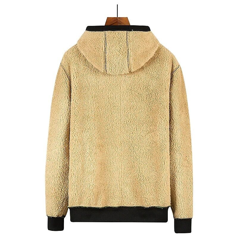 Men's Zip Up Sweatshirt Sherpa Hoodie Sweat Jacket Casual Essential Winter Clothing Apparel Hoodies Sweatshirts