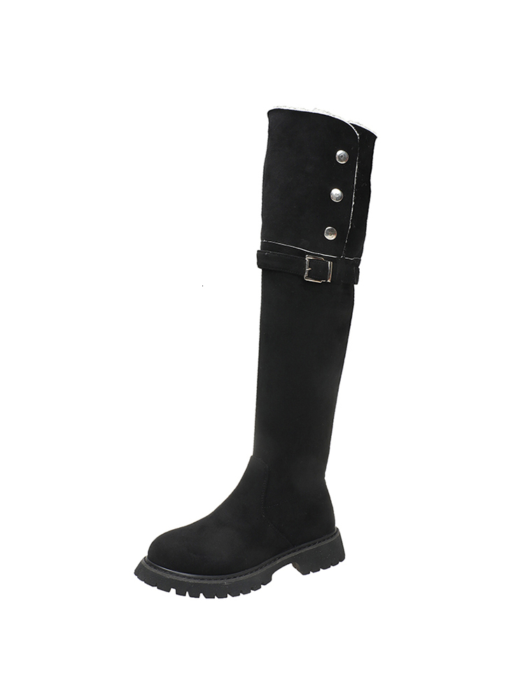 Luxury boot designer Knee over women 2024 new autumn winter with fleece for slimming and tall boots. Two pairs of thick soled long knight boots