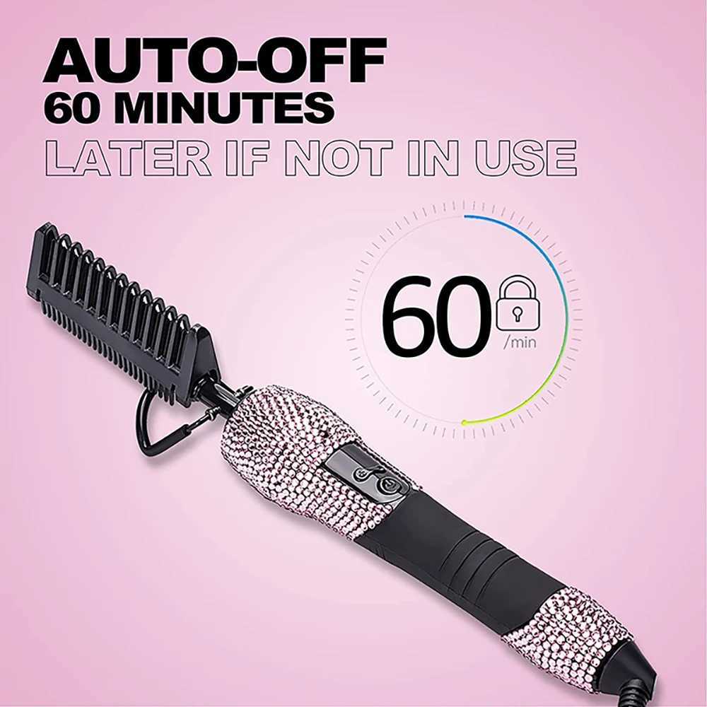Electric heat comb diamond straight comb Pro ceramic high temperature Peine Alisador De Cabello for African American hair CL240923