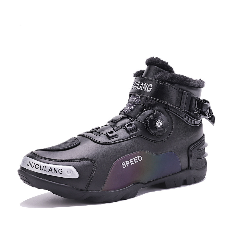 ddmytiger Autumn/Winter Couple's Velvet Anti slip Waterproof and Wear resistant Outdoor Motorcycle Shoes C ddmythur