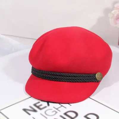 Boina de Colorlidosombrero de artista Vintagepintor pequeoclsicowhitecalidooctogonalOtoo e Invierno fashion Y240923