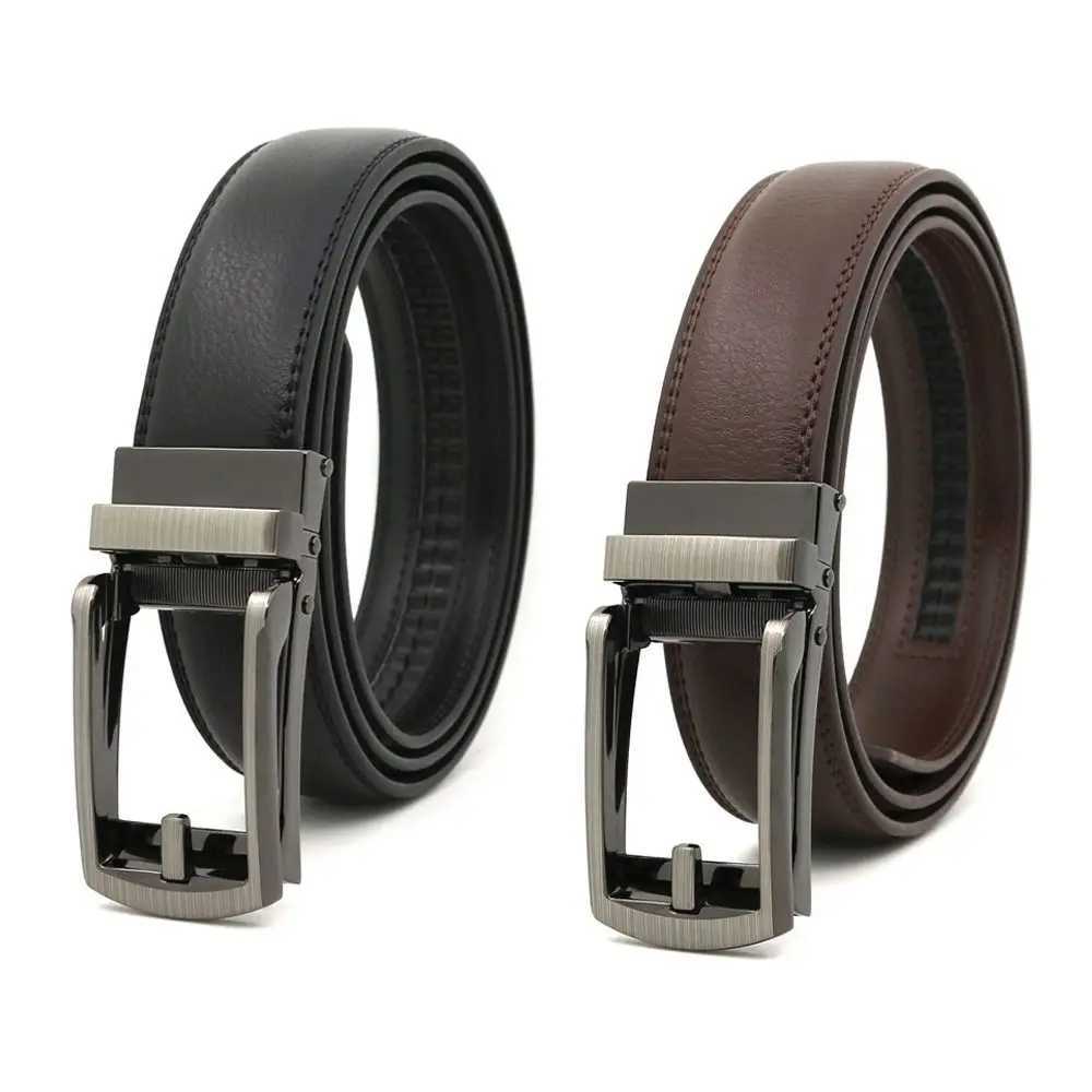 Mens Click Belt Automatic Buckle 110cm 120cm 130cm Comfort Leather Ratchet Dress with Slide Buckle Adjustable TrimX240923