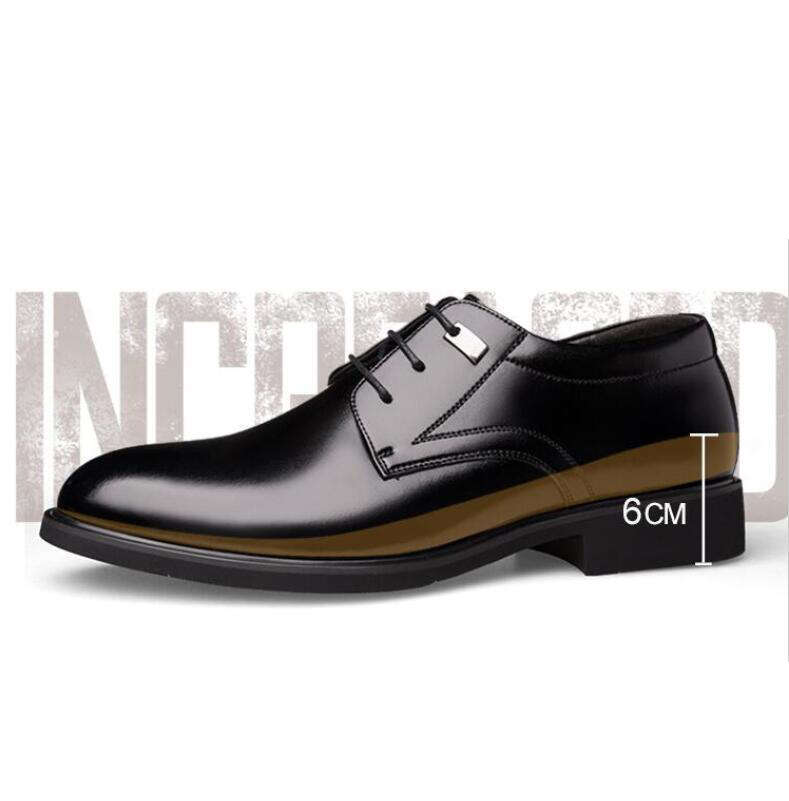Height Increasing 6Cm Man Elevator Shoe High Heel Men Lifted Heeled Dress Shoes