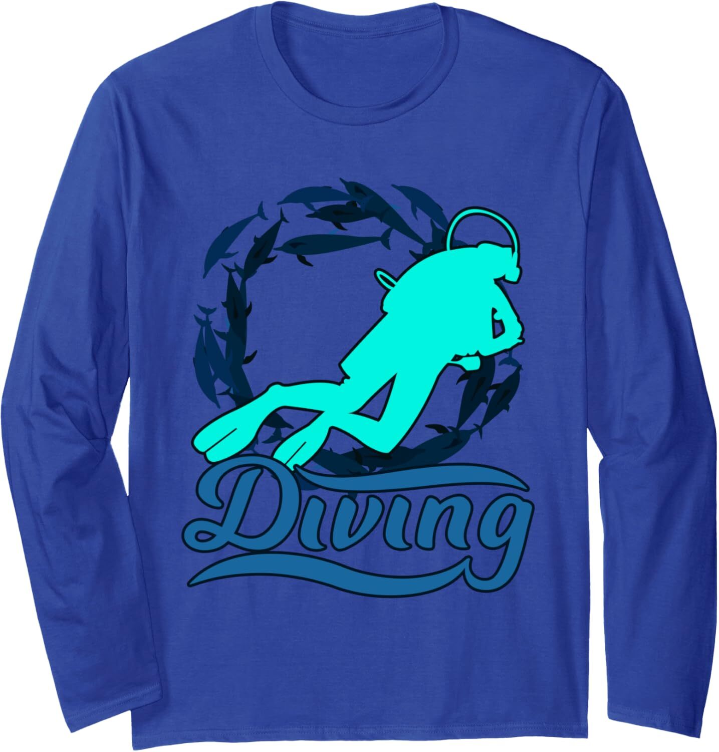 Long Sleeve Shirts for Men sweatshirt Diving With Sharks At The Sea Diving Gift Long Sleeve Tee Streetwear Casual tops clothes