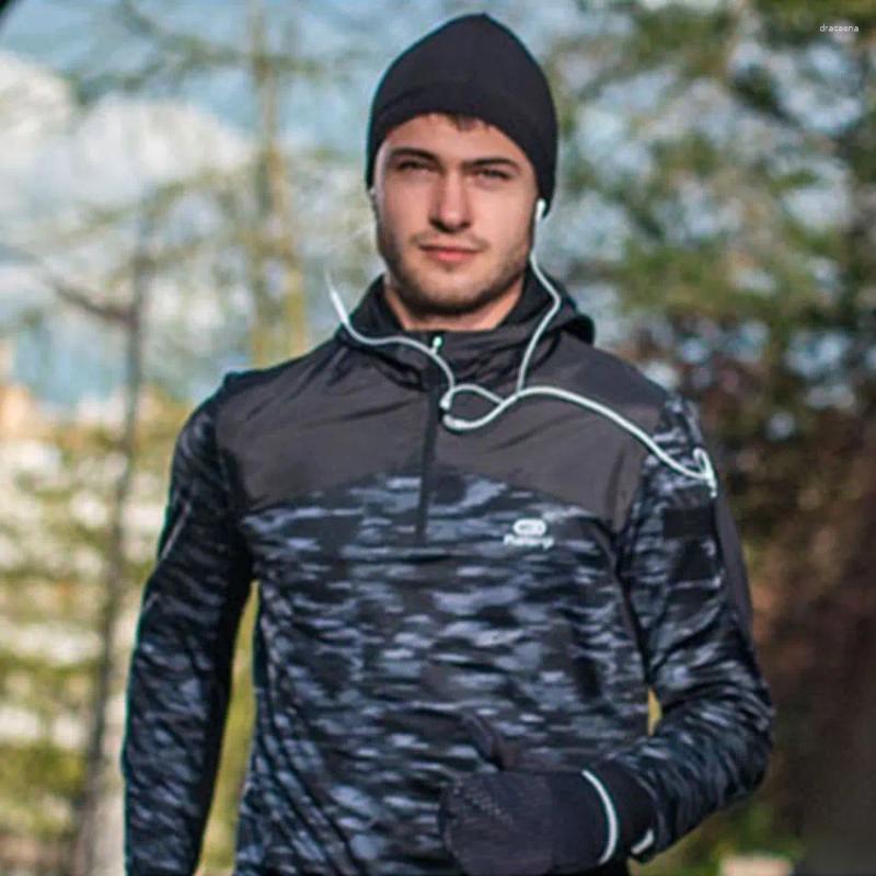 Berets Skullcaps Winter Running Hats Warmer Solid Color Sport Cap Windproof Sweat Absorption Bonnet