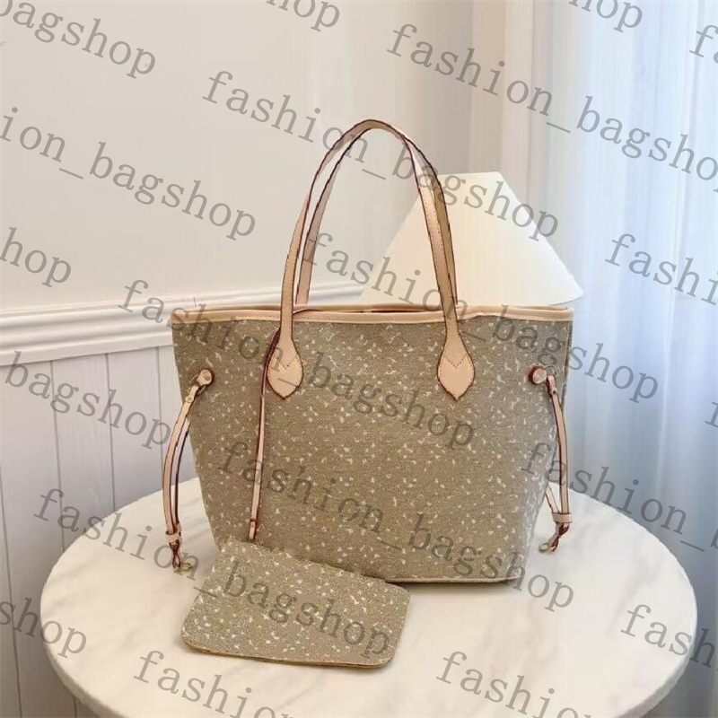 Women tote bag Designer bags wallet Fashion Totes Leather messenger shoulder Bags High Capacity Composite Shopping bagss old flower Brown lattice handbag Purse MM