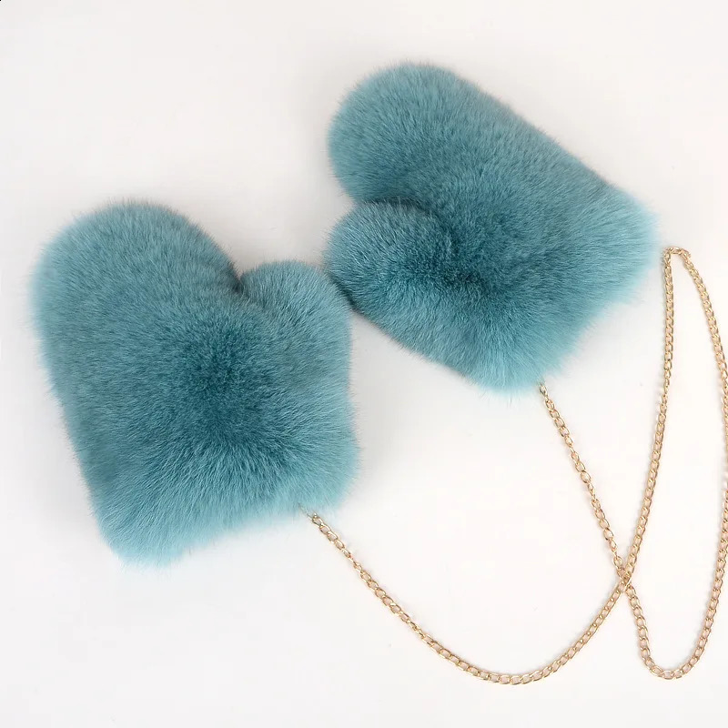 2024 Girl Fashion True Fox Fur Gloves Winter Womens Natural True Fox Fur Gloves Warm 100% Genuine Fox Fur Gloves 241206