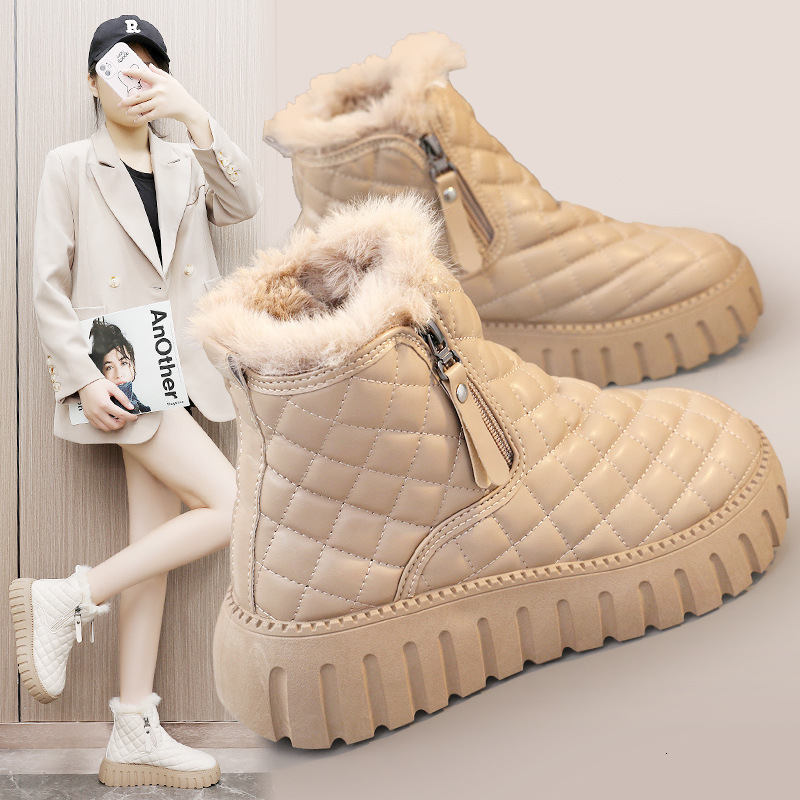 2025 Hot Sale Warm Cotton Shoes Women's Plush Fashion Snow Boots