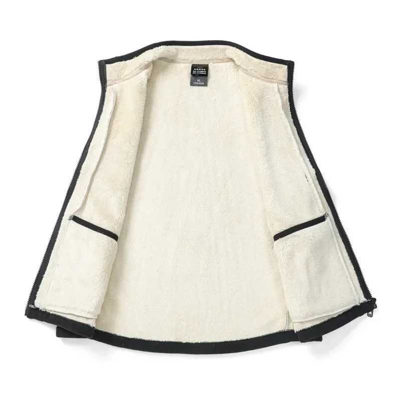 Casual and casual trend jacket shoulder brand autumn and winter Lambswool vest mens warm vest jacket stand collar plus size W241024