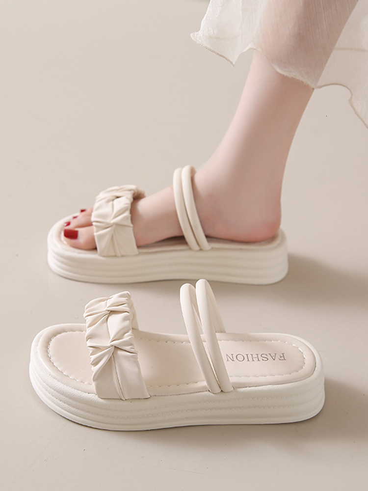 New designer slippers luxury sandals Thick soled two wearing sandals for women 2024 new summer internet celebrity fairy cool slippers with skirt Roman
