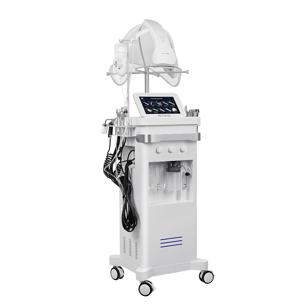 Upgrade beauty Management 10 in 1 Photodynamic Oxygen Mask Anti-acne Wrinkle Removal H2O2 Microdermabrasion Face Aqua Peeling Bubble Face Beauty Machi