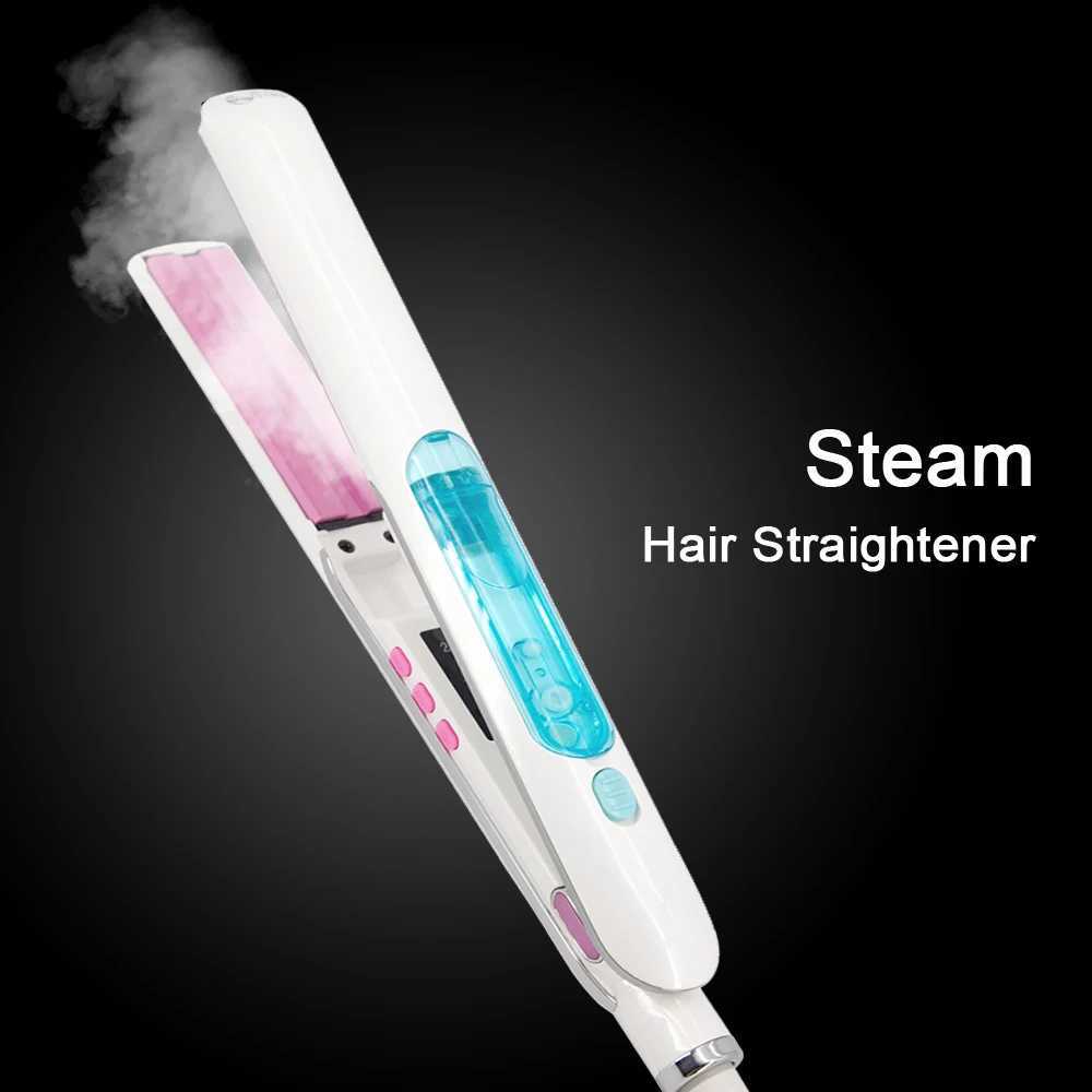 Steam straightener 230 hair flat iron ceramic coated board smooth hair care iron wet dry use CL240923