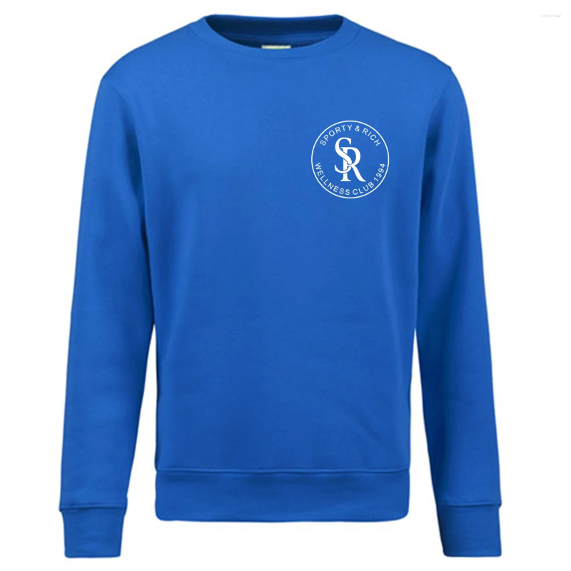 Women's Hoodies Sporty Make You Wellness Letters Printing Royal Blue Cotton Sweatshirts Women Crewneck Autumn Thick Fleece Warm Pullover