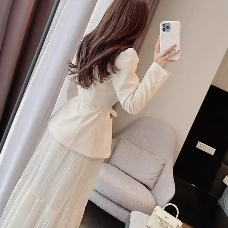 UNXX High-end Custom Floral Suits Women Spring and Autumn Matching Set Elegant Blazer Pencil Skirt 2 Pieces Office Lady 240918