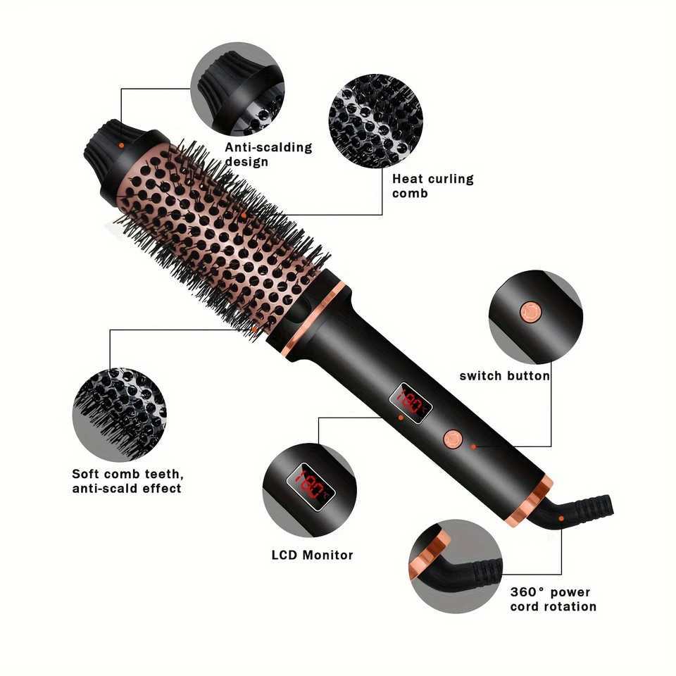1 piece 3-in-1 hair styling tool - straightening curling combination iron hair styling tool ceramic straightener press comb CL240923
