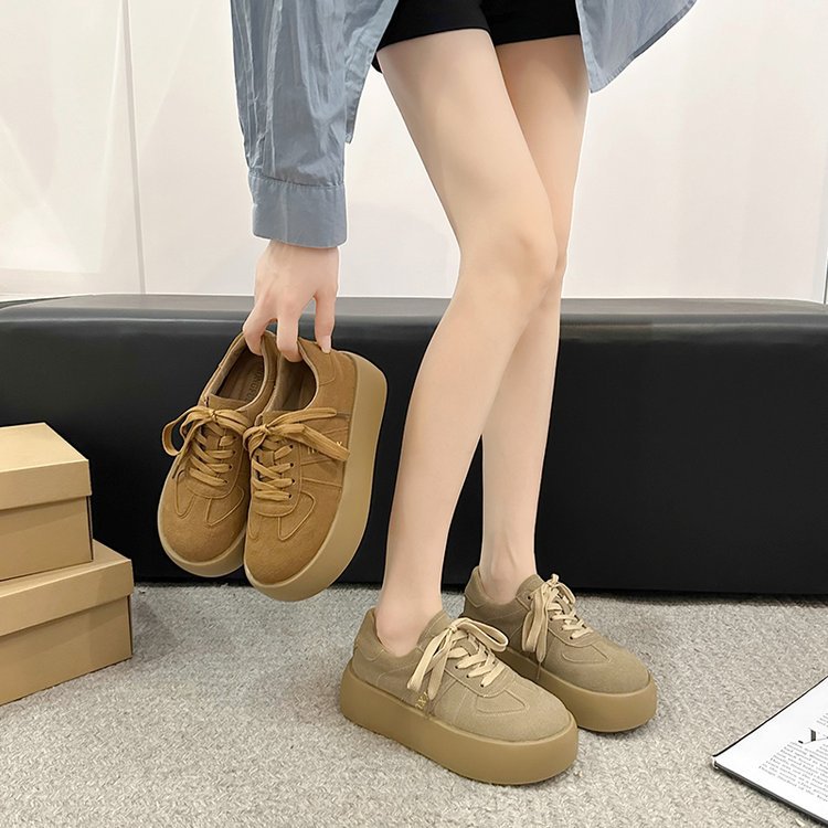 Casual Women's 2024 Thick Sole Height Increasing Fashion Sneakers in Khaki 0ca7