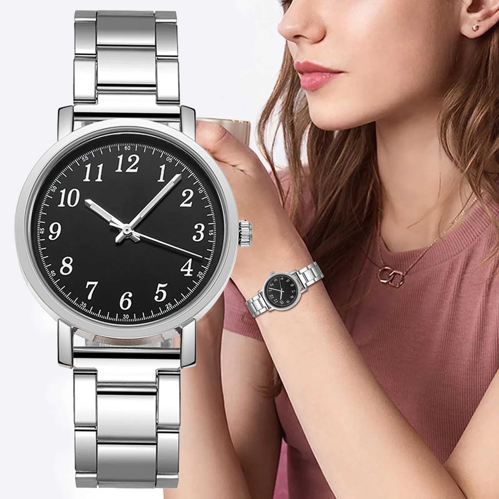 Couple Quartz Digital Watch Steel Strap Luxury Chronograph Ladies Gift Fashionable Simple Style Quartz Wristwatch Reloj MujerX240923