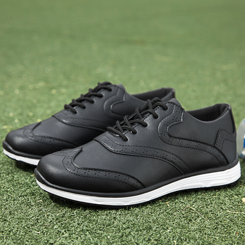 ddmytiger Anti slip nail golf ball oversized waterproof British style sports shoes, men's shoes C