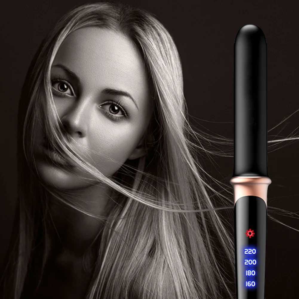 Professional straightener ceramic straightening tool LCD display screen 2-in-1 roll flat iron straightener multifunctional styling tool CL240923
