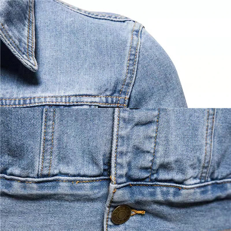 Fashionable autumn mens casual denim jacket fashionable classic style cotton elastic clothing jeans top plus size 240921