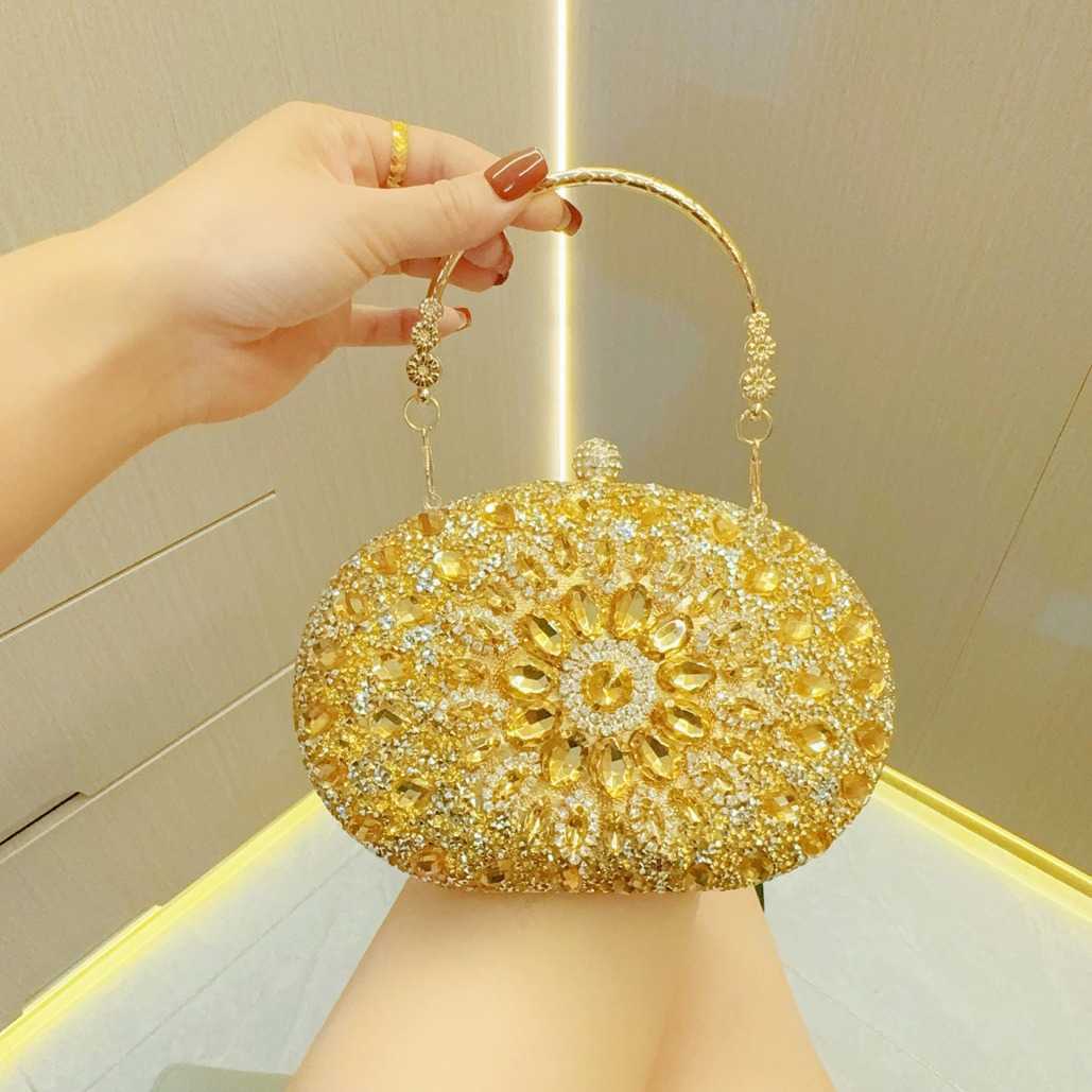 Clutch Bag New Celebrity Texture Water Diamond Designer Bag Womens Evening Dress Banquet Handheld Bag With Diamond Inlaid Handheld Banquet Bag 240920