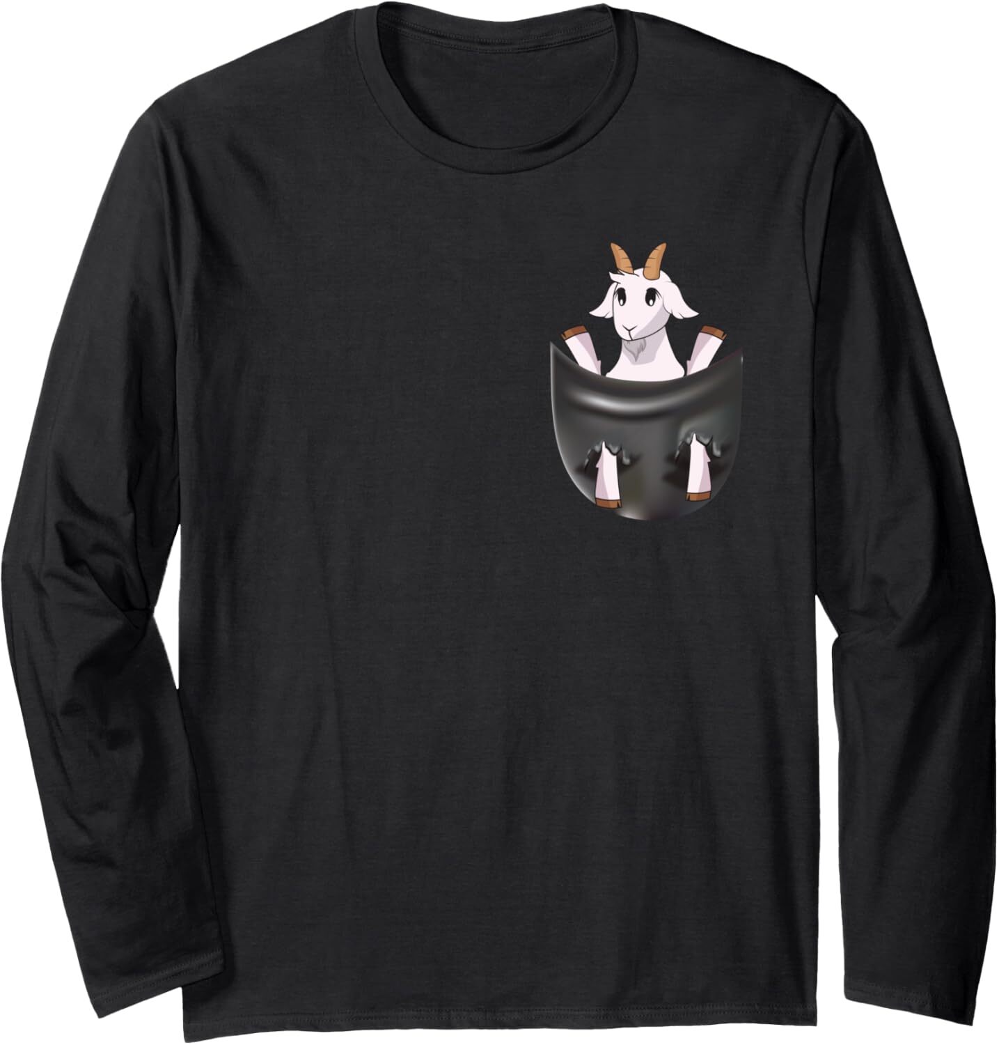 Long Sleeve Shirts for Men sweatshirt Cute Goat In Pocket Favorite Animal Farmer Goat Lovers Gift Long Sleeve Tee Streetwear Casual tops clothes
