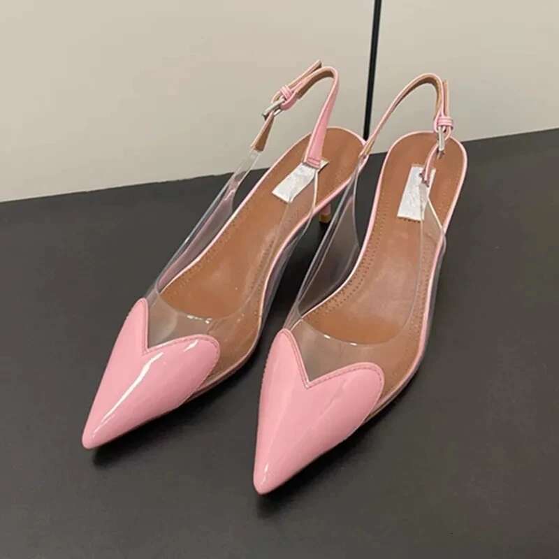 Designer Brand Shoes Genuine Leather High Sexy Sandals Women's Summer New Slim Heel Slippers for Outwear Trend