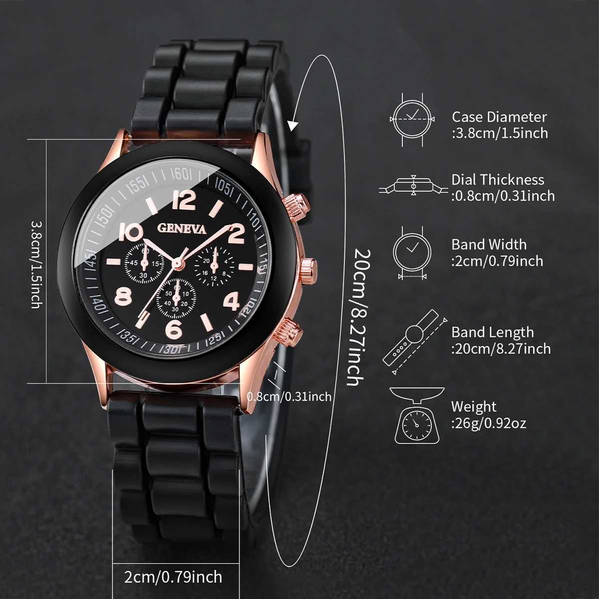 4PCS Couples Fashion Arabic Women Quartz Casual Sile Band Wristlets Magnet Heart-Shed Bracelets SetXJ250304