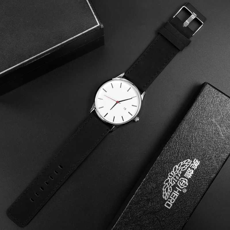Simple Men Quartz Watch Relogio Masculino Military Sport Wristwatch Leather Strap Mens Reloj Complete Calendar Watches Hom SaatiX240923