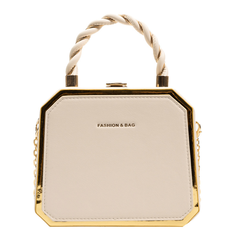 High-end and elegant handbag 2024 autumn casual simple box bag versatile chain shoulder bag