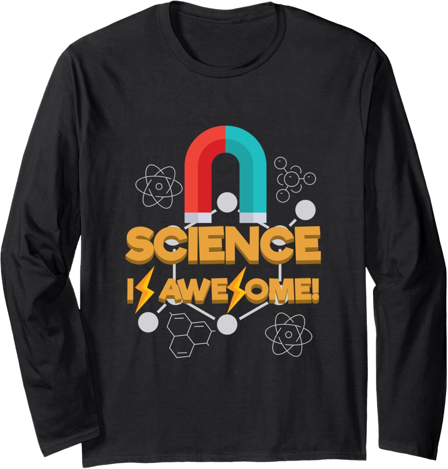 Long Sleeve Shirts for Men sweatshirt Science Is Awesome Magnet Chemistry Science Gift Long Sleeve Tee Streetwear Casual tops clothes trend