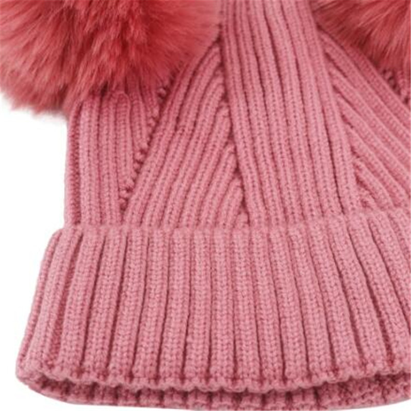 Winter Kids Caps Designer Knitted Hat Fashion Letter Baby Cap Popular Warm Windproof Double Pom Children Beanie Hats Fit 1-5 Years
