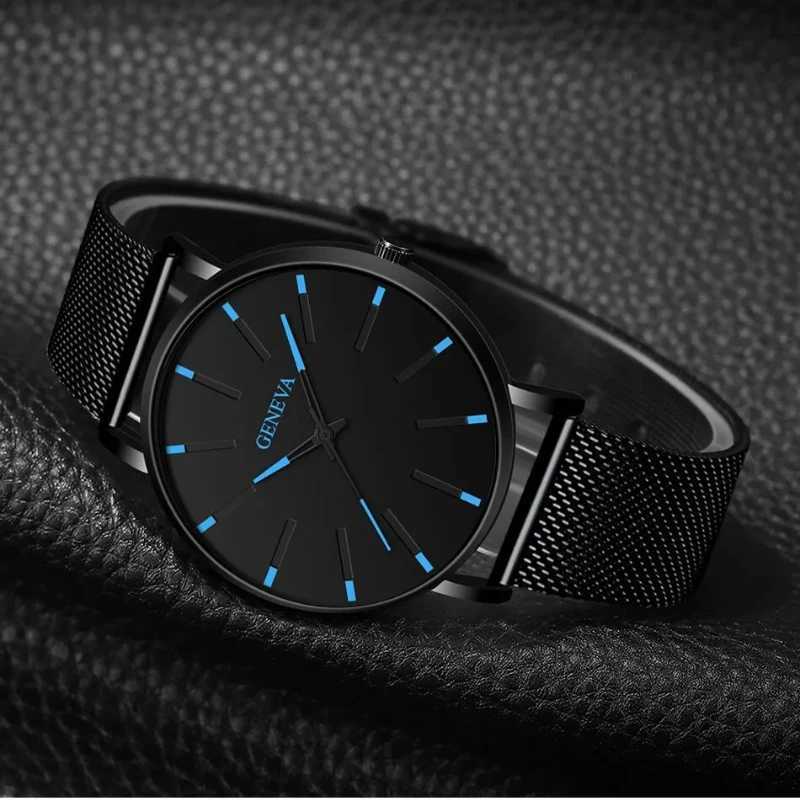 Fashion Relogio Masculino Ultra Thin Watches Mens Minimalist Watch Men Business Stainless Steel Mesh Belt Quartz WristwatchesX240923
