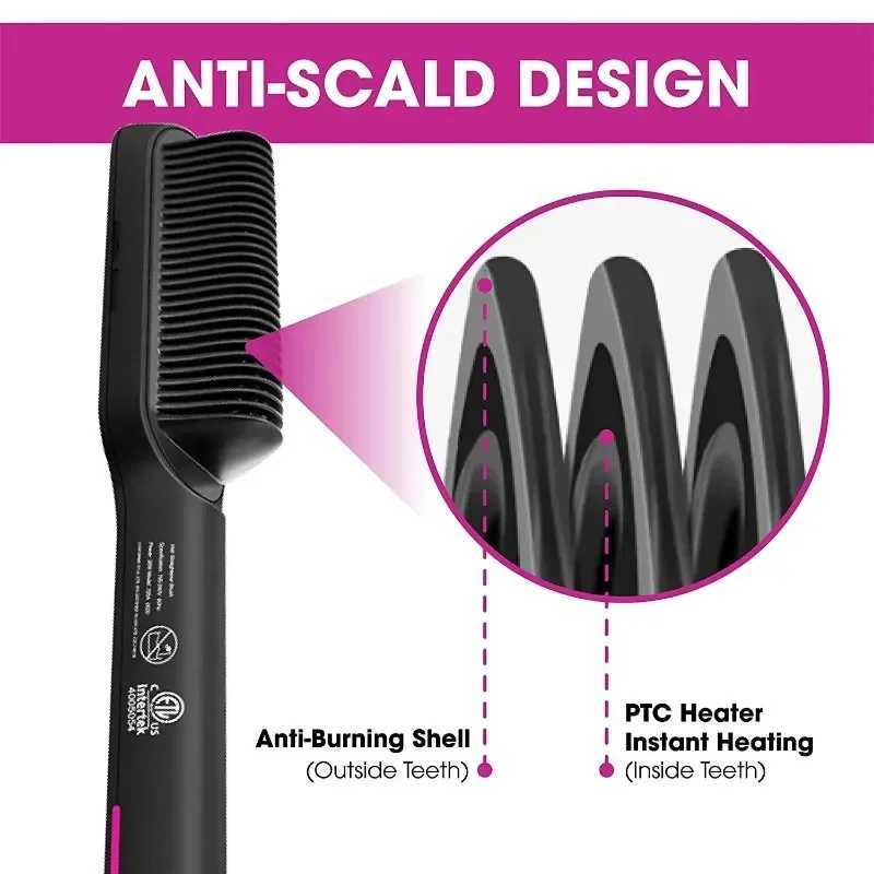 Mini straightener hot comb trend custom hairstyle tool straightening brush straightener CL240923