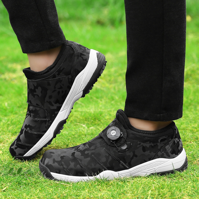 ddmytiger Large size couple anti slip wear-resistant golf shoes, men's and women's casual rotating button waterproof sports shoes C