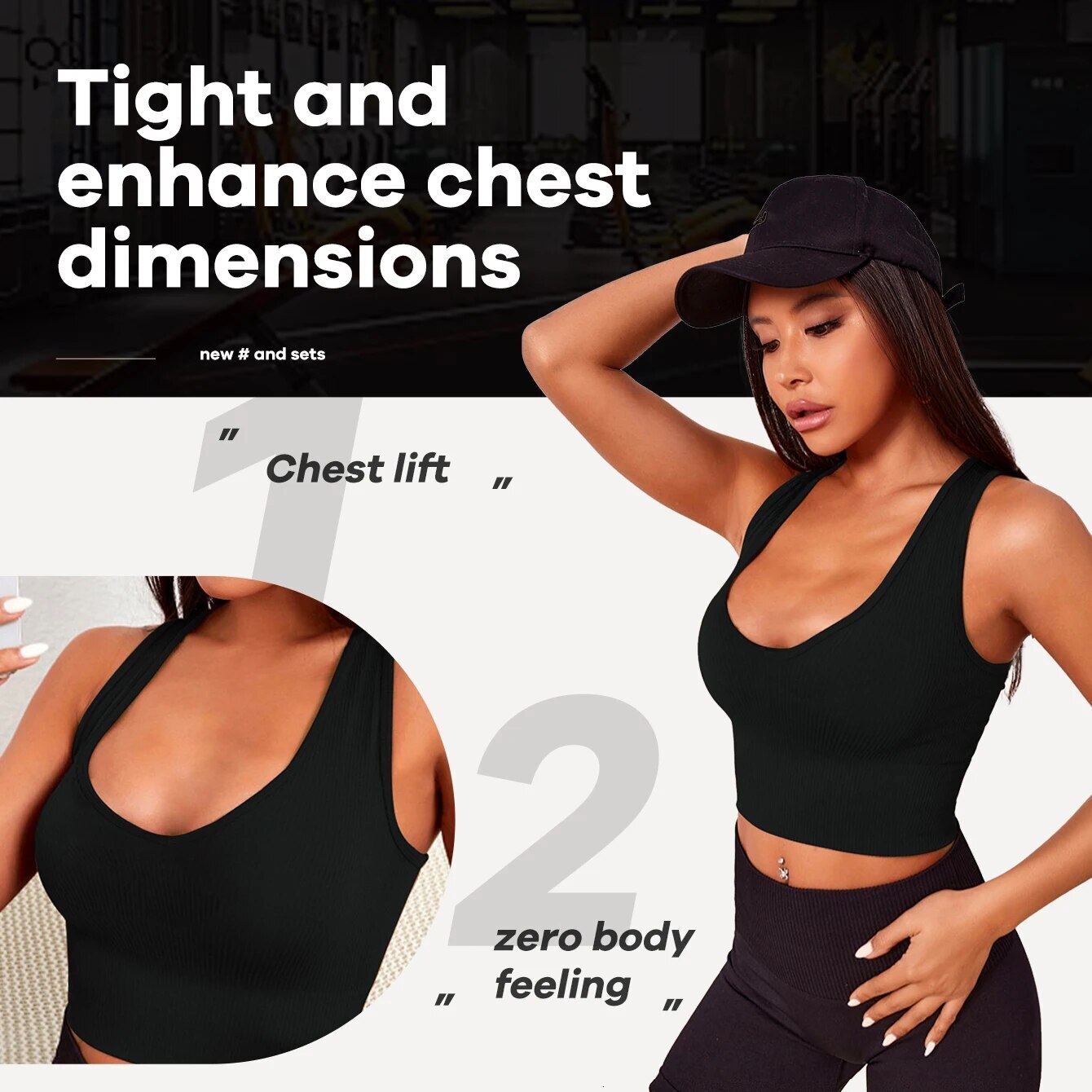 Women's Seamless Yoga Ribbed Knit Sports Bra Vest Without Steel Rings Running Fiess Breathable Top Can Be Worn Externally