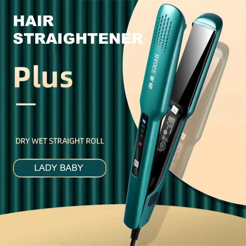 3-in-1 four level adjustable temperature professional flat iron hair straightener is a quick warm-up styling tool for wet or dry hair CL240923