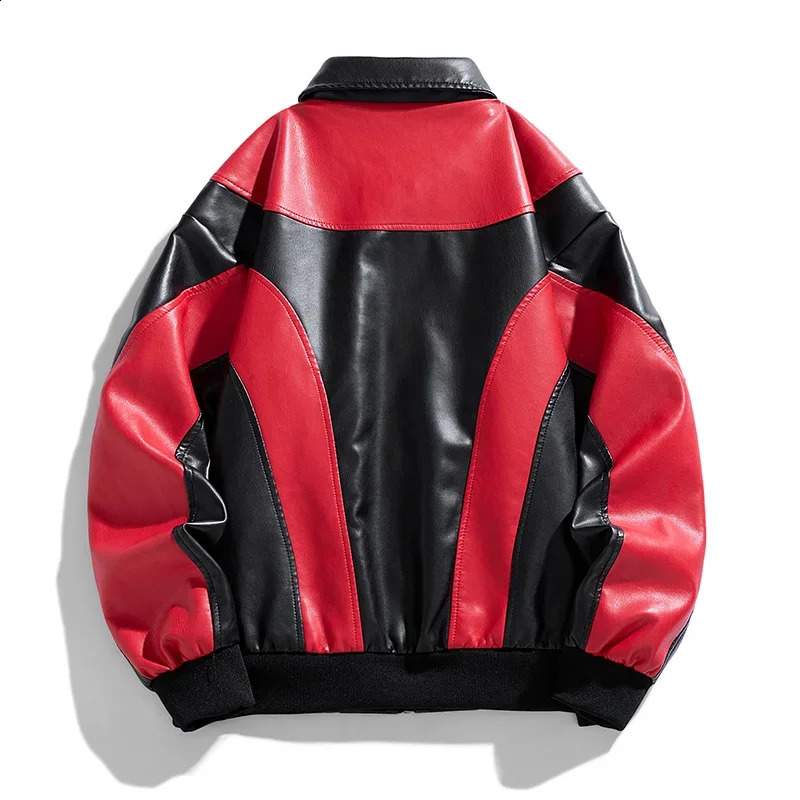 Men Leather Jacket Autumn Winter PU Vintage Slim Biker Coats Mens Motocycle Jackets Coat Casual Street Wear Hip Hop Top 240921
