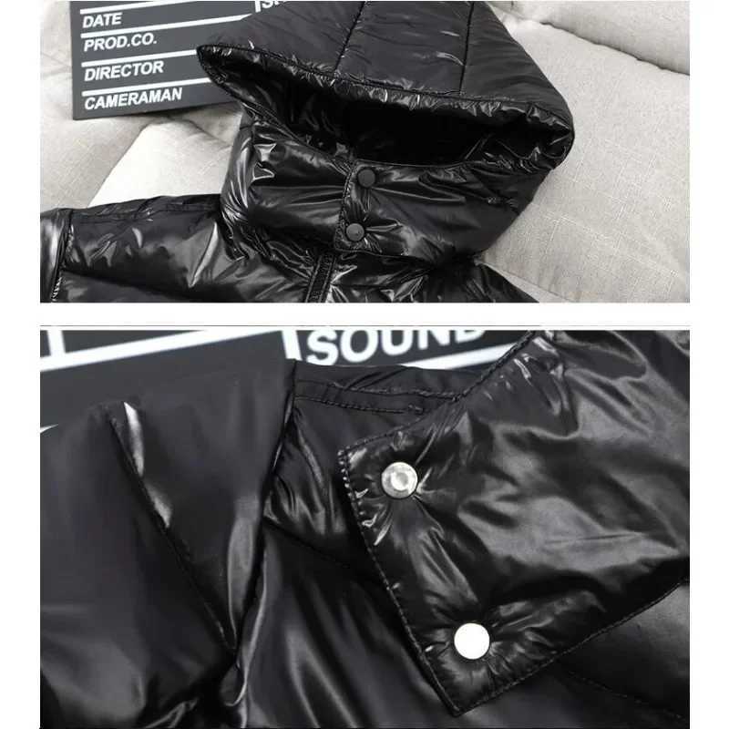 Mens Winter Hooded Shiny Mens Casual White Duck High-Quality Outdoor Windproof Thick Warm Down Jacket W240923