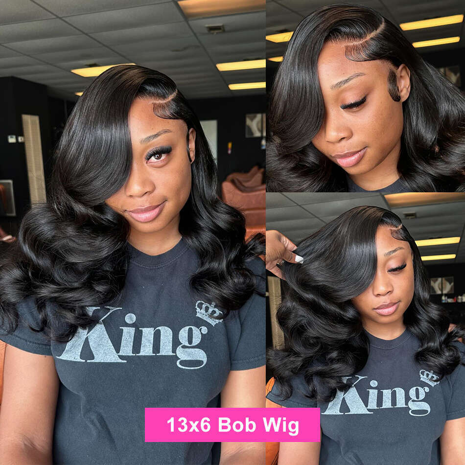 Luvin 13x6 Body Wave Frontal Bob Pre Plucked 13x4 Human Hair Wigs Short 5x5 Lace Closure Wig For Women