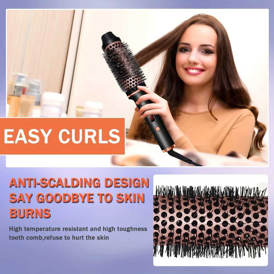 1 piece 3-in-1 hair styling tool - straightening curling combination iron hair styling tool ceramic straightener press comb CL240923