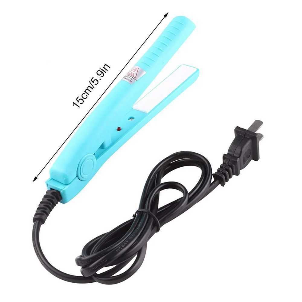 Mini curler straightener ceramic electrical stone flat iron bangs styling tool portable curling and straightening comb CL240923